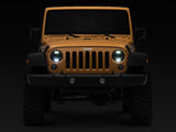 Raxiom 97-18 Jeep Wrangler TJ/JK Axial Series 13-LED Headlights- Black Housing (Clear Lens)