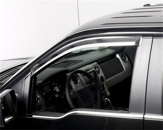 Putco 09-14 Ford F-150 Super Cab / Crew Cab- Fronts Only - Tape-On Element Chrome Window Visors