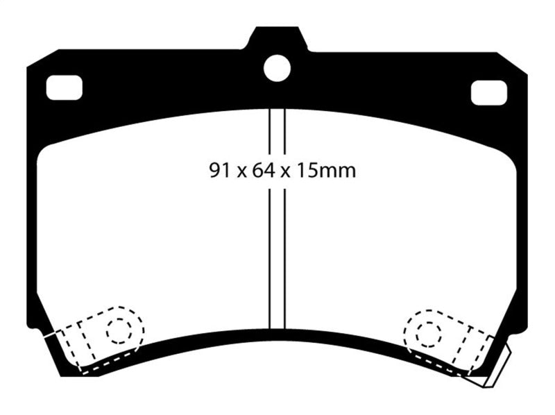 Plaquettes de frein avant EBC 94-97 Ford Aspire 1.3 manuelle Yellowstuff