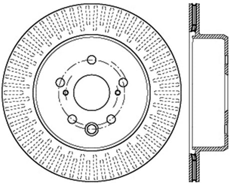 StopTech 13-14 Lexus GS300/350/400/430 Slotted Sport Rear Left Brake Rotor