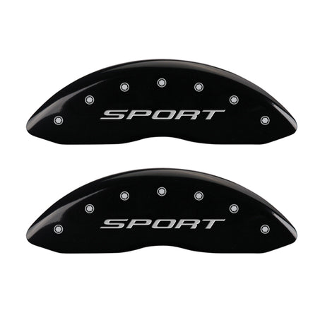 MGP 4 Caliper Covers Engraved front & Rear 2015/Sport Black finish silver ch