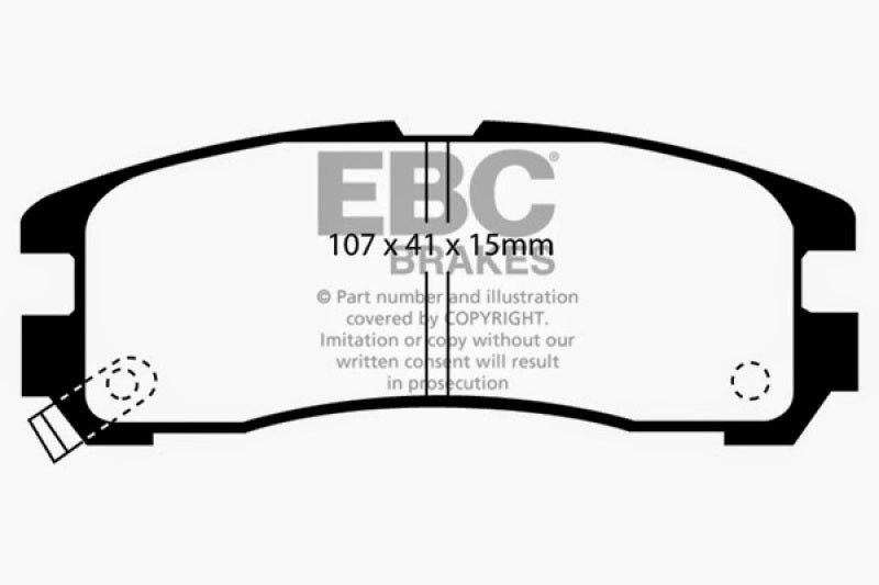 Plaquettes de frein arrière EBC 95-99 Chrysler Sebring Coupé 2.0 Yellowstuff