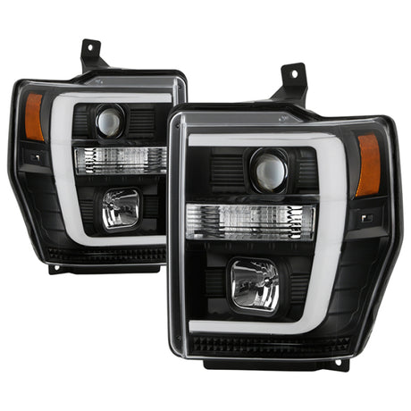 Phares à DEL haute puissance Spyder Ford F-250/350/450 08-10 V2 - Interrupteur arrière - Noir PRO-YD-FS08PL-SBLB-BK