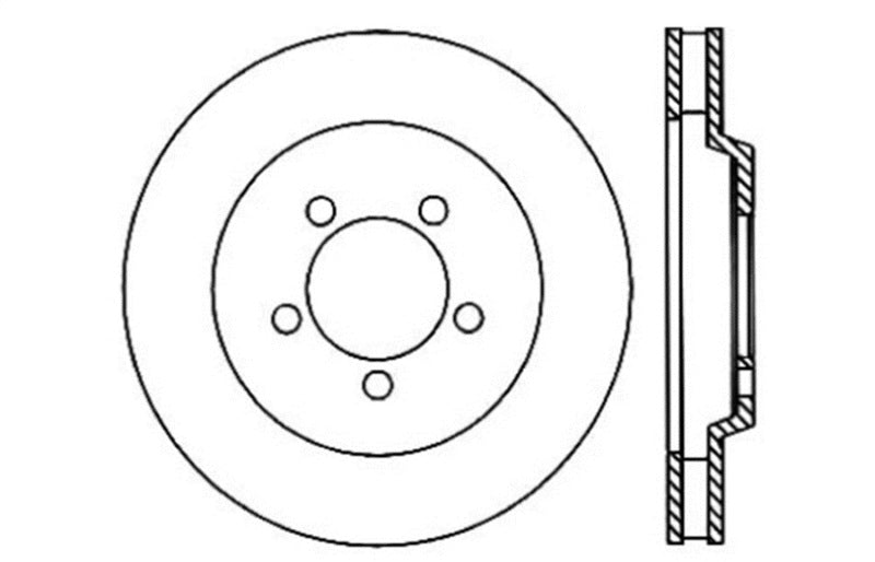 Rotor avant droit rainuré et percé StopTech 05-10 Ford Mustang GT