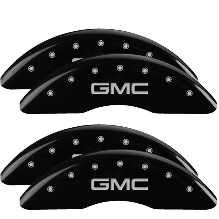 Couvre-étriers MGP 4 gravés avant et arrière style 1/Chrysler Wing finition noire argent ch