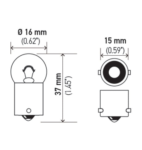 Ampoule Hella 57 12V 3W BA9s G4.5
