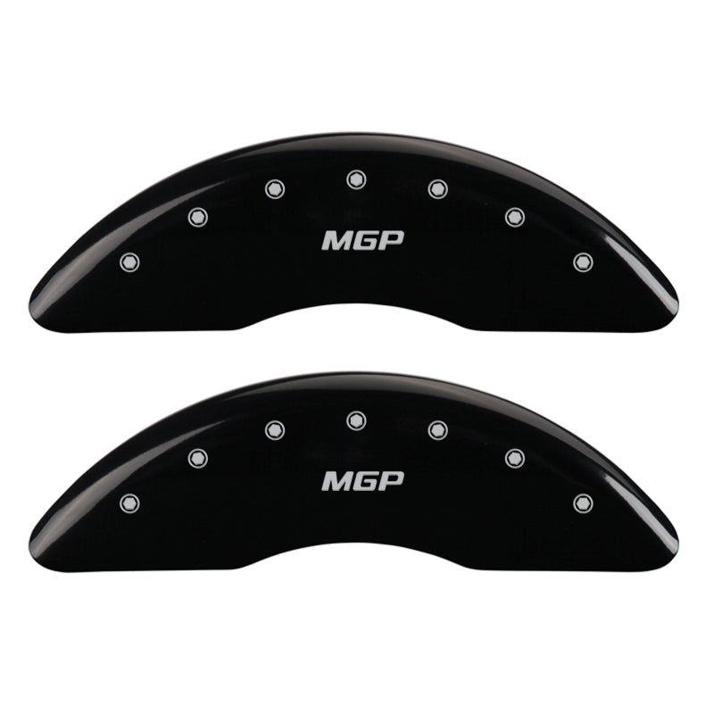 MGP 4 Caliper Covers Engraved Front & Rear GMC Black finish silver ch