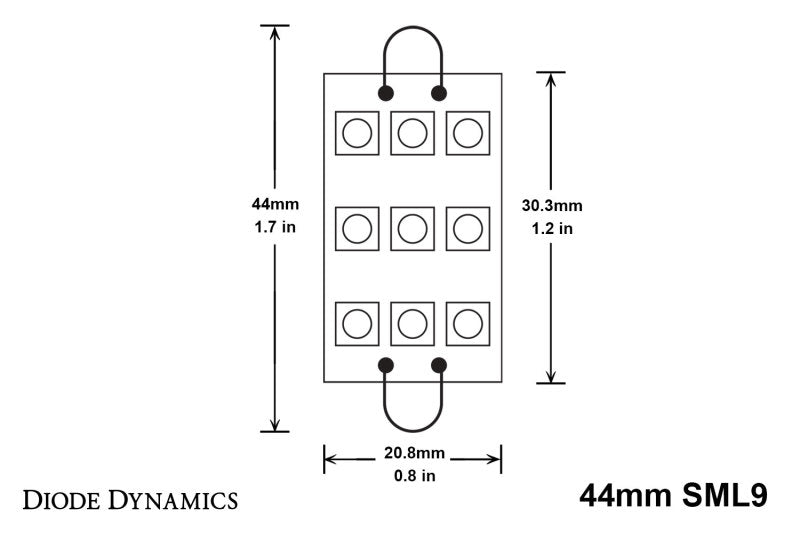 Ampoule LED SML9 44 mm de Diode Dynamics - Lot de 4 ambres
