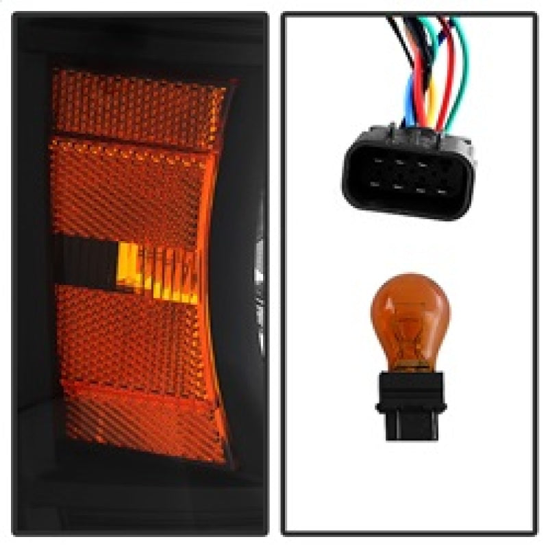 Phares de projecteur Spyder GMC Sierra 14-16 Barre lumineuse DRL Blk PRO-YD-GS14V2-LBDRL-BK