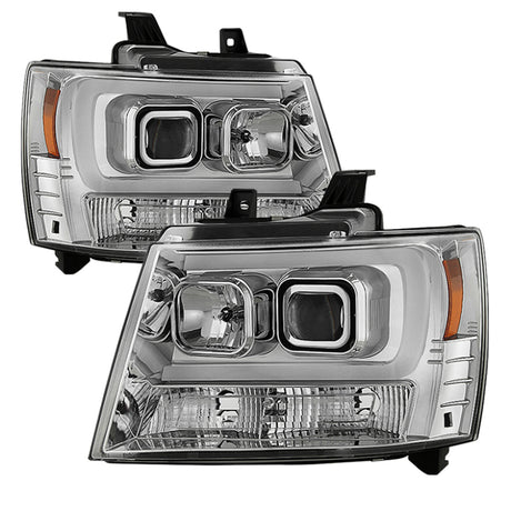 Phares de projecteur V2 pour Chevy Suburban/1500/2500/Tahoe Spyder 07-14 Chrome PRO-YD-CSUB07V2-DRL-C