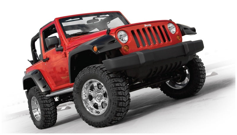 Bushwacker 07-18 Jeep Wrangler Max Pocket Style Flares 2 pièces Couverture étendue - Noir