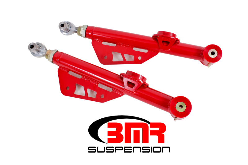 Bras de suspension inférieurs réglables BMR 79-98 Fox Mustang sur voiture / embout de tige combinés (polyuréthane) - Rouge