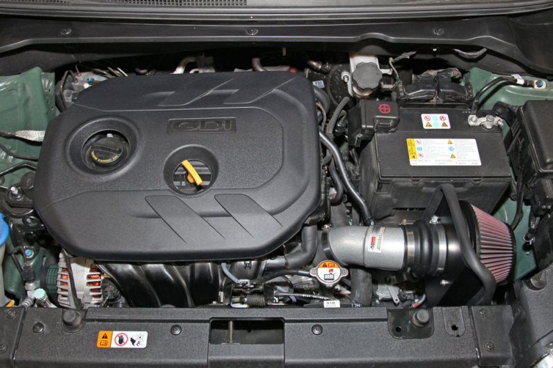 K&amp;N 14-16 Kia Soul L4 2.0L Typhoon Prise d'air froid Aluminium Argent