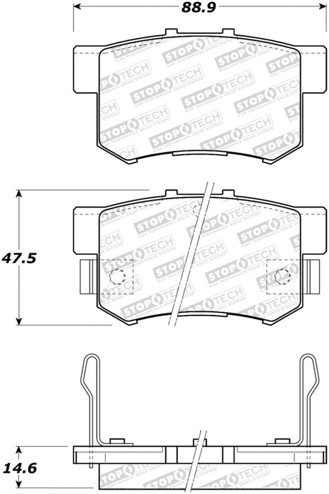 Plaquettes de frein arrière sport StopTech Performance pour Honda S2000 2000-2009