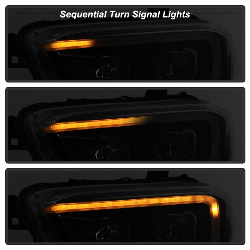 xTune 16-18 Toyota Tacoma SR/SR5 DRL Projector Headlights w/Turn Signal - Blk (PRO-JH-TTA16-SR-BK)