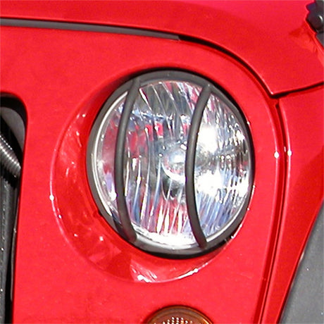 Protections de phares européennes noires pour Jeep Wrangler JK 07-18 Rugged Ridge