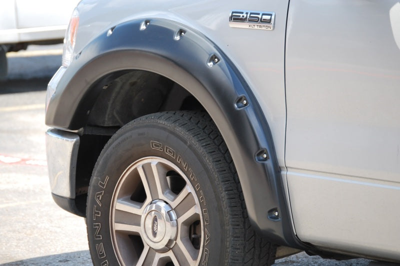 Lund 04-08 Ford F-150 (No Stepside) RX-Rivet Style Smooth Elite Series Fender Flares - Black (2 Pc.)