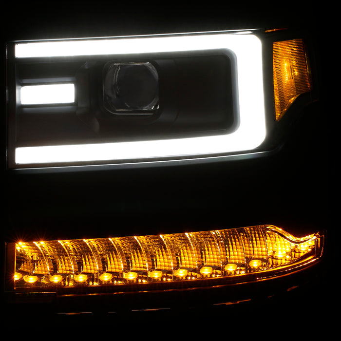 ANZO 16-17 Chevy Silverado 1500 Prjctr. Headlight Plank Styl. w/Amber (Only Work w/HID Equip. Truck)