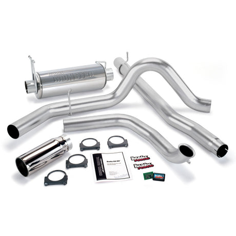 Banks Power 99 Ford 7,3 L Truck avec Cat Conv Git-Kit - Échappement simple SS avec embout chromé