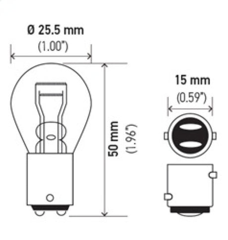 Ampoule Hella 1034 12V 23/8W BAY15D S8