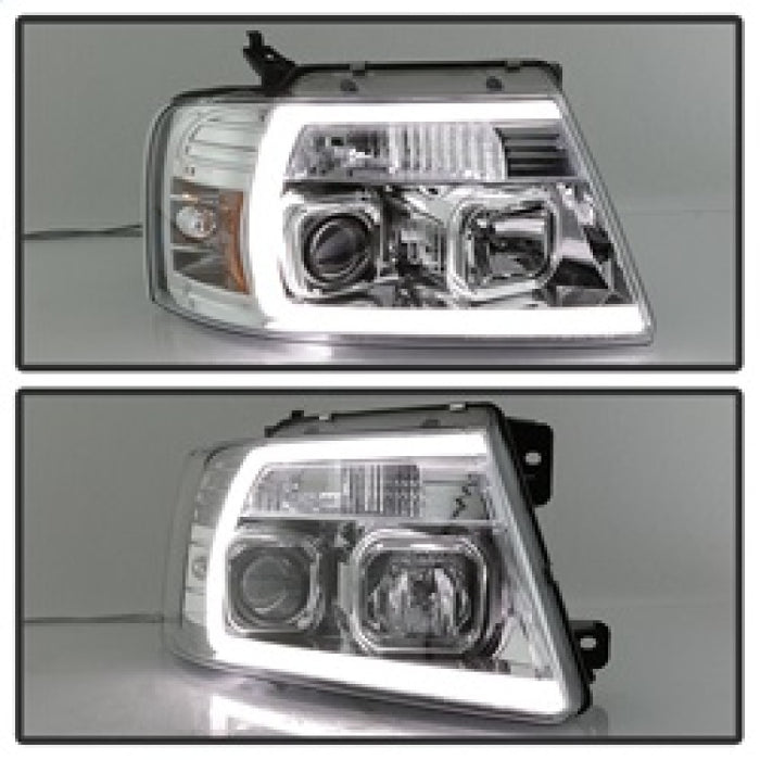 Phares de projecteur à barre lumineuse Spyder 04-08 Ford F-150 - Chrome (PRO-YD-FF15004V2-LB-C)