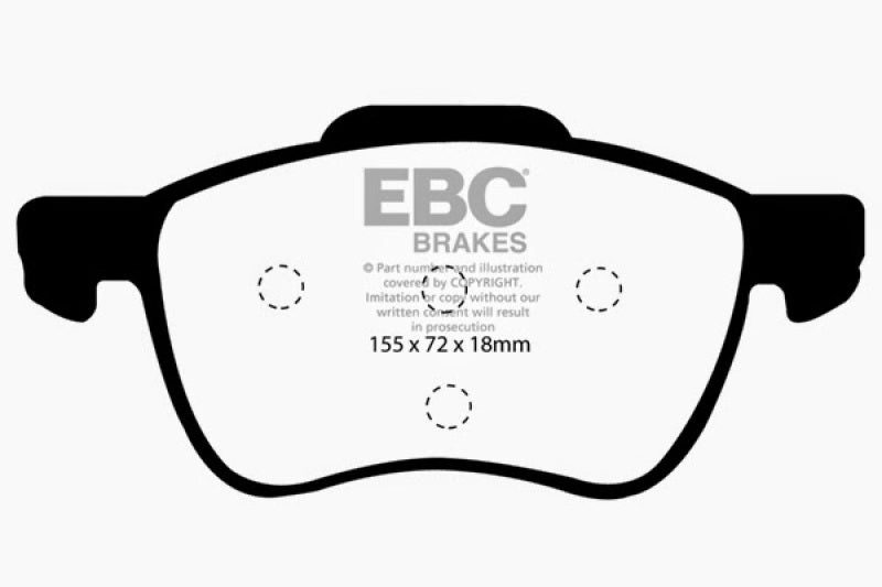 Plaquettes de frein avant Redstuff EBC 01-05 Volvo S60 2.3 Turbo T5