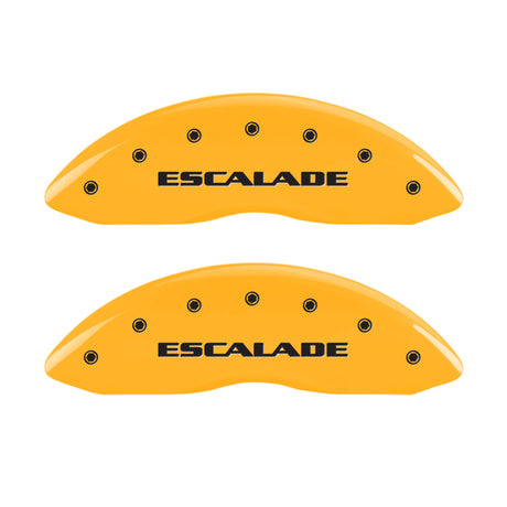 MGP 4 Caliper Covers Engraved Front & Rear Escalade Yellow finish black ch