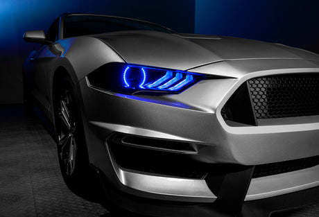 Phares à DEL Dynamic ColorSHIFT pour Ford Mustang 18-23 d'Oracle Lighting - Série noire VOIR LA GARANTIE