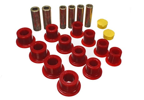 Ensemble de bagues de ressort à lames avant rouges Energy Suspension 00-04 Ford Excursion 4WD / 99-04 F250/F350 4WD
