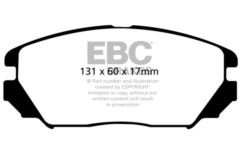 Plaquettes de frein avant EBC 08-09 Hyundai Azera 3.3 Redstuff