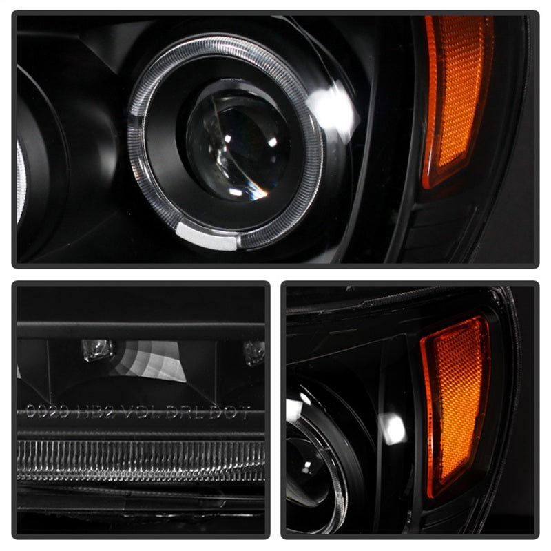 xTune Toyota Tacoma 05-11 Halo Projector Headlights Black PRO-JH-TT05-LED-BK