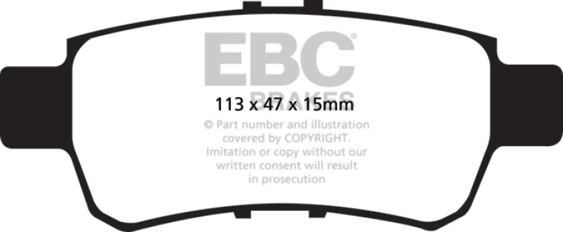 Plaquettes de frein arrière EBC 05-10 Honda Odyssey 3.5 Yellowstuff