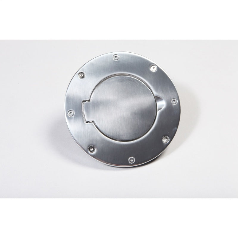 Porte de bouchon de réservoir non verrouillable Rugged Ridge en aluminium poli 97-06 Wrang