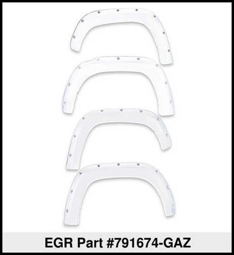 EGR 14+ Chev Silverado 5ft Bed Bolt-On Look Color Match Fender Flares - Set - Summit White