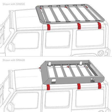 Kit de montage de gouttière de pluie Go Rhino 6 pièces pour rack SRM