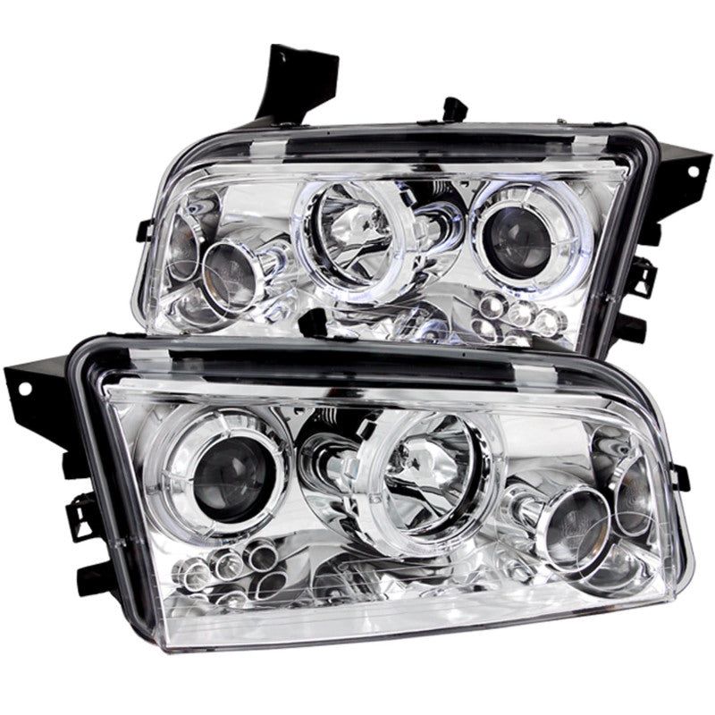 Phares de projecteur ANZO 2006-2010 Dodge Charger avec halo chromé
