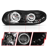 Phares de projecteur ANZO 1998-2002 Chevrolet Camaro avec halo noir