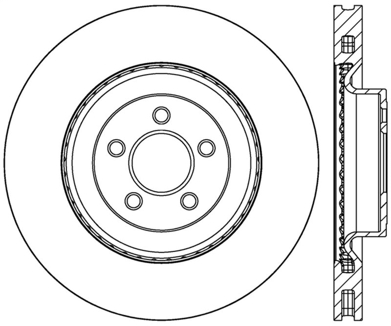 Disque de frein sport à trous croisés StopTech - Ford Mustang 2015 avec Brembo - Avant droit