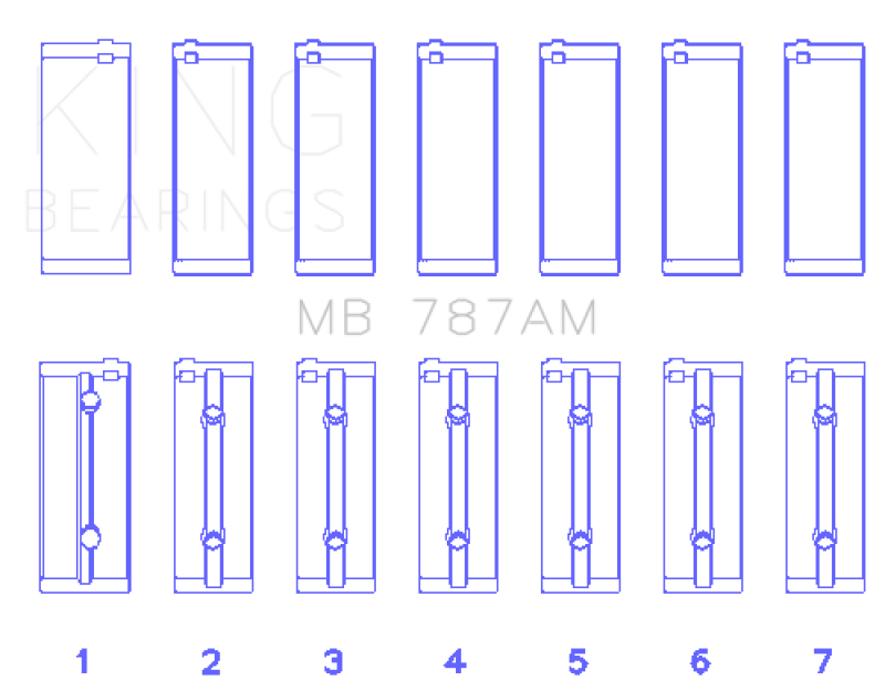 King Toyota 5ME/5MGE/7MGE/7MGTE (Size +0.5) Main Bearing Set