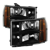 xTune GMC Sierra 07-13 Crystal Headlights Black HD-JH-GSIE07-AM-BK