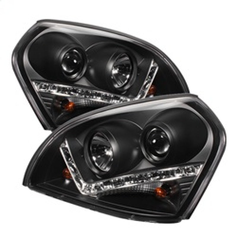 Phares de projecteur Spyder Hyundai Tucson 04-09 DRL Noir Haut H1 Bas H1 PRO-YD-HYTUC04-DRL-BK