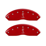 MGP 4 Caliper Covers Engraved Front & Rear Tiffany Snake Red finish silver ch