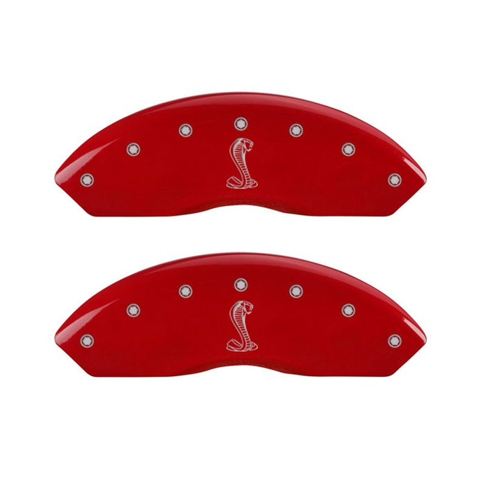 Couvre-étriers MGP 4 gravés avant et arrière Tiffany Snake Red finition argent ch