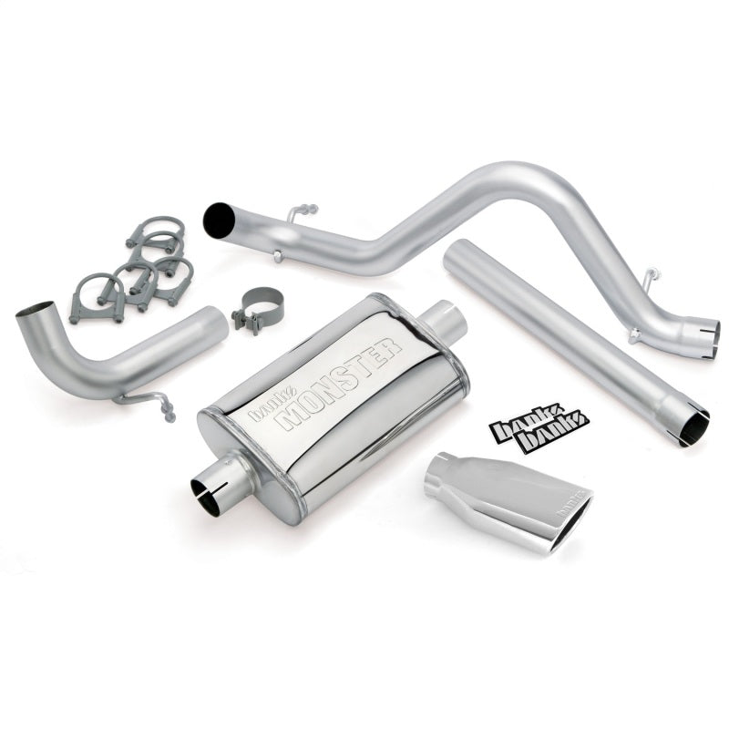 Banks Power 12-15 Jeep 3.6L Wrangler (Tous) - Système d'échappement Monster 4 portes - Échappement simple SS avec embout chromé