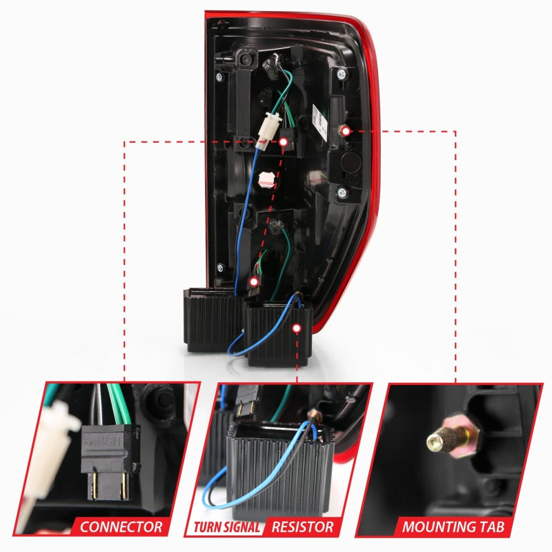 Feux arrière à LED ANZO 2009-2013 Ford F-150 Rouge/Clair