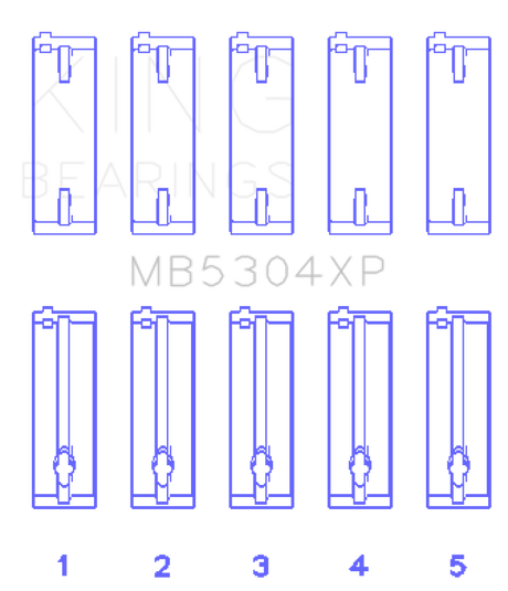 King Engine Bearings Mazda B6/B6-T/ZM/B3/B5 (Size +0.5) Main Bearing Set