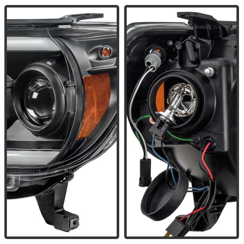 Phares de projecteur Spyder Toyota Tacoma 12-15 Barre lumineuse DRL Noir PRO-YD-TT12-LBDRL-BK