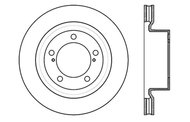 StopTech 07-19 Land Cruiser, LX570, Sequoia, Tundra SportStop Cryo Sport Drilled Rotor, Front Left