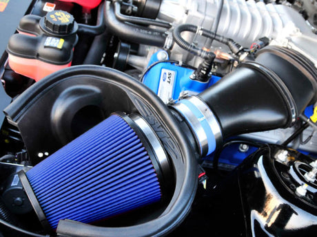 Filtre de remplacement direct Airaid 10-14 Ford Mustang Shelby 5,4 L suralimenté - Support sec/bleu