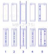 King Engine Bearings General Motors 379 V8 OHV (Size .026) Crankshaft Main Bearings (Set of 5)
